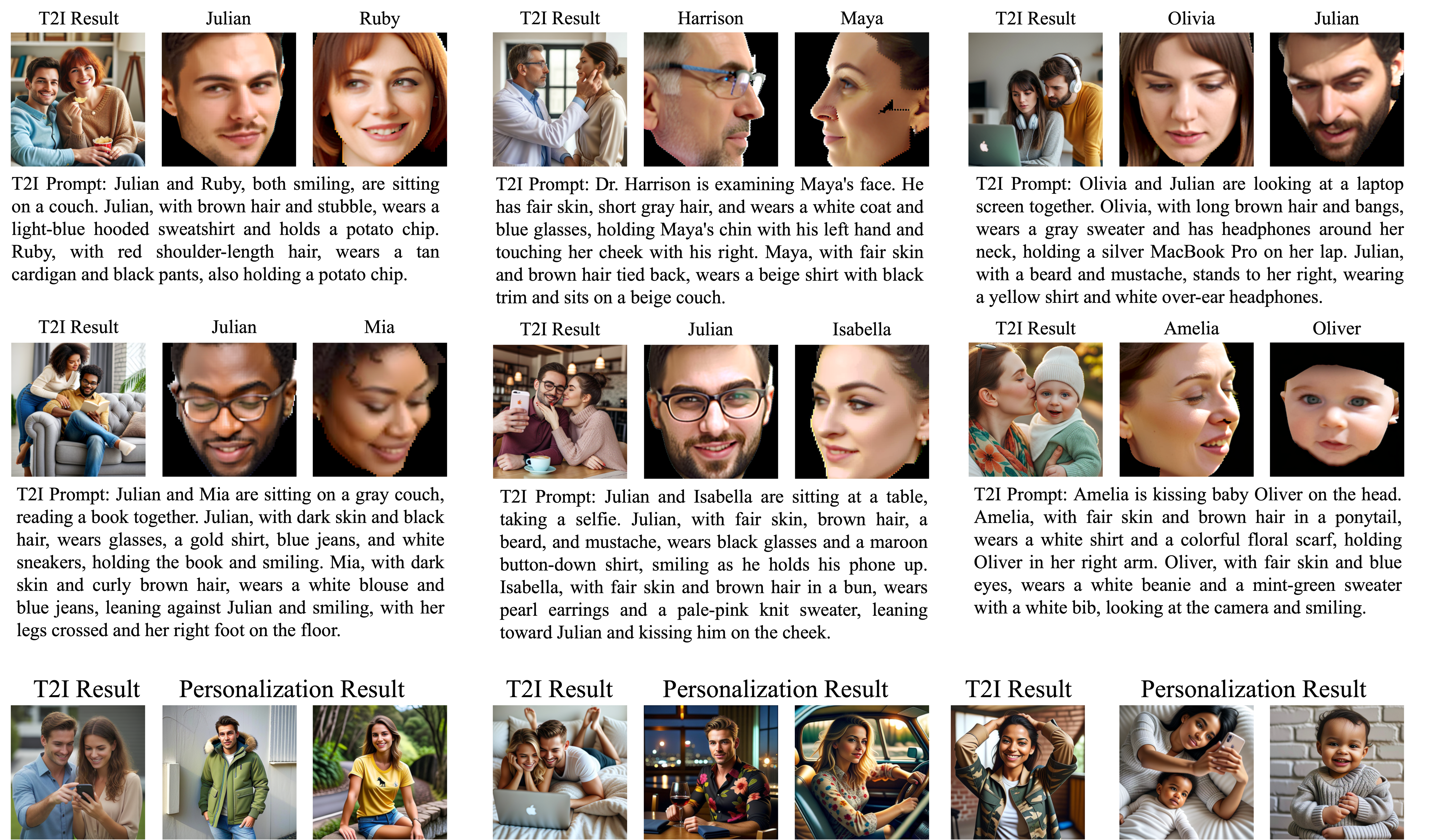 Examples of multi-turn personalization results.